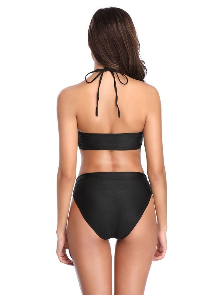 Biquíni Sexy Feminino Liso Com Renda