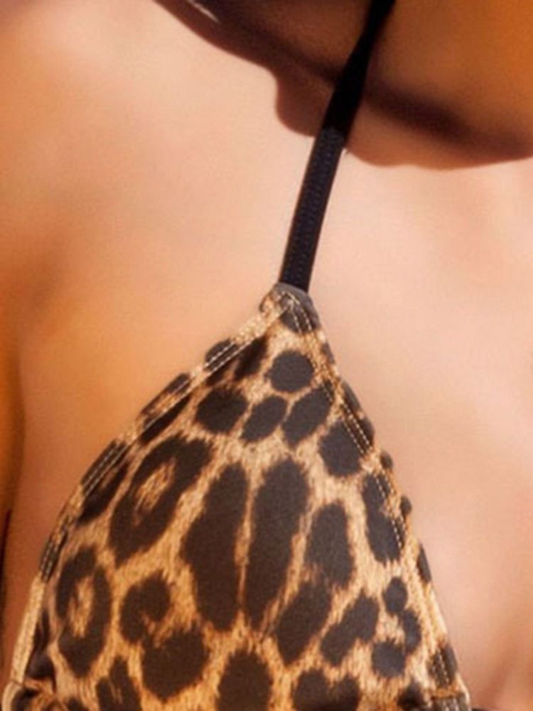 Conjunto De Biquíni Sexy Feminino Com Renda De Leopardo