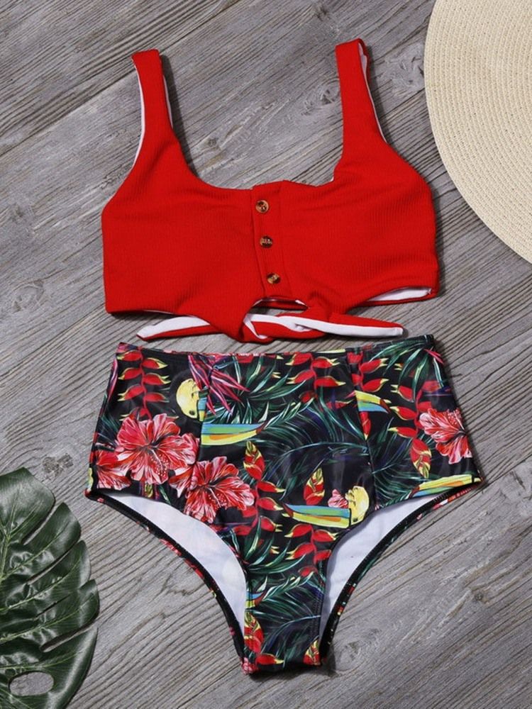 Conjunto De Biquíni Trajes De Banho Femininos Florais Sexy