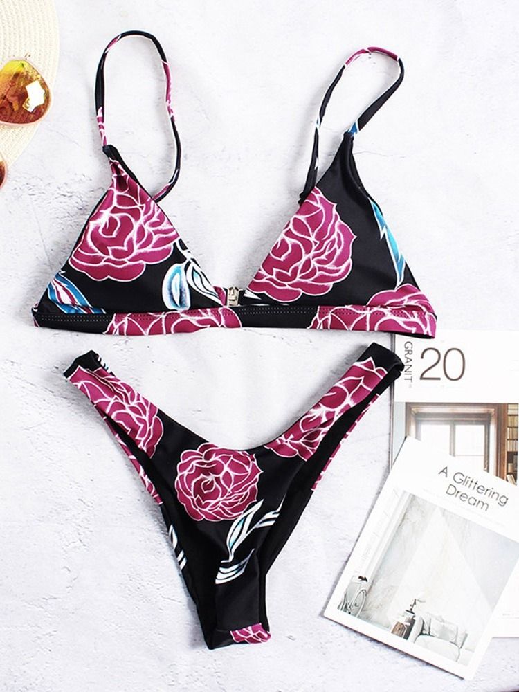 Fato De Banho Feminino Floral Micro Estampado