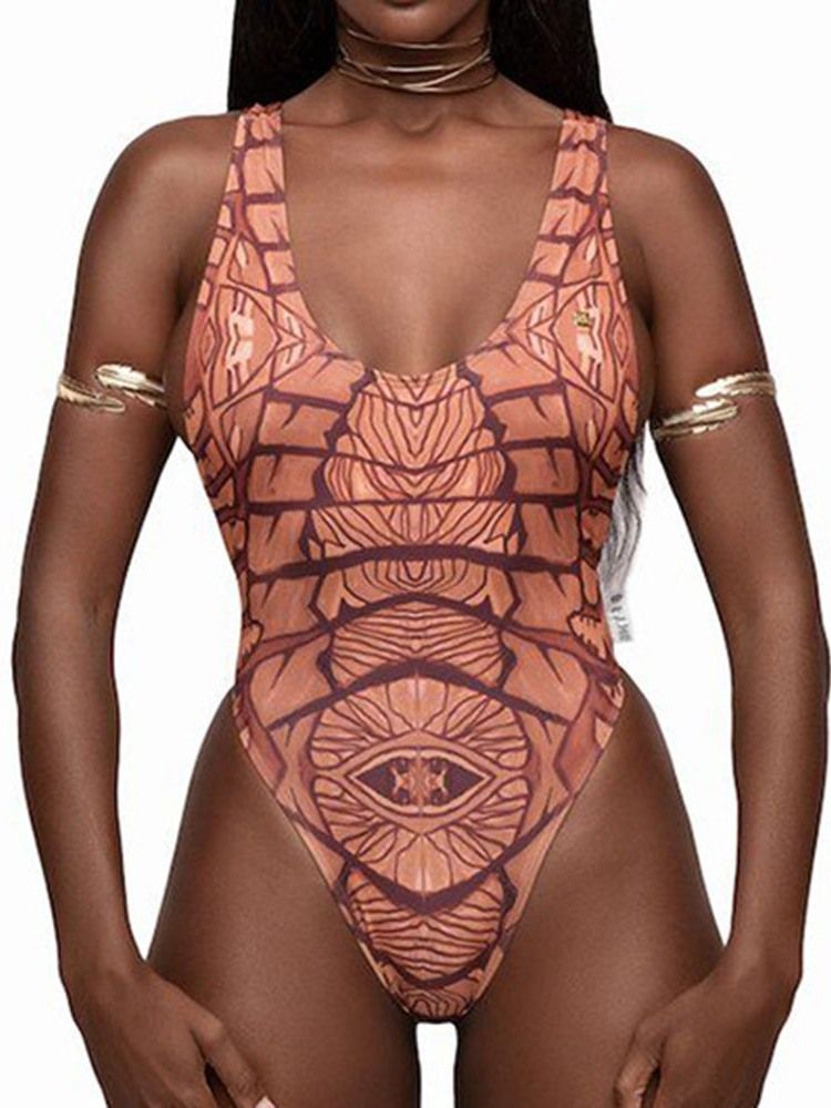 Roupa De Banho Feminina Sexy Estampada De Uma Peça Minúscula