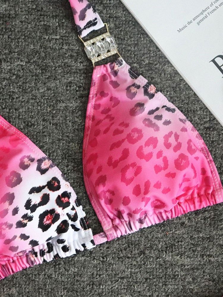 Trajes De Banho Femininos Com Cadarço E Cor Sexy Leopardo