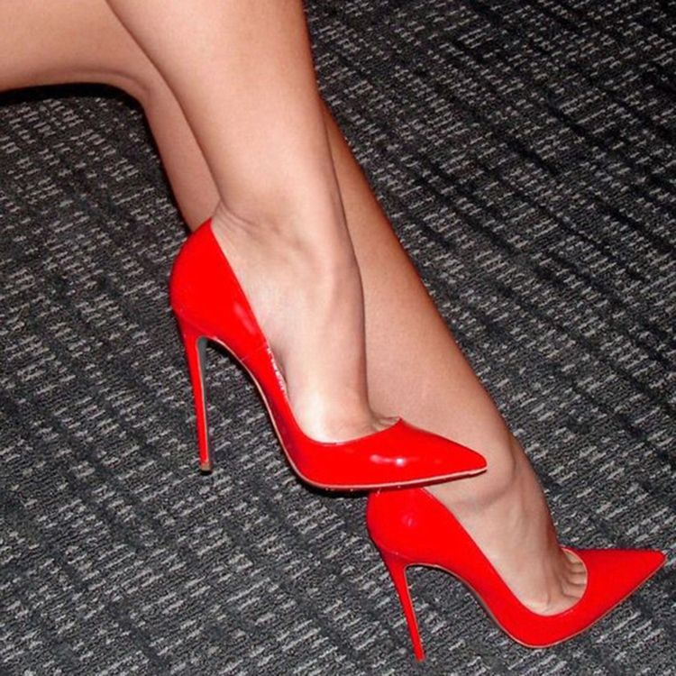 Mulher Sexy Red Point Toe Ultra High Pumps