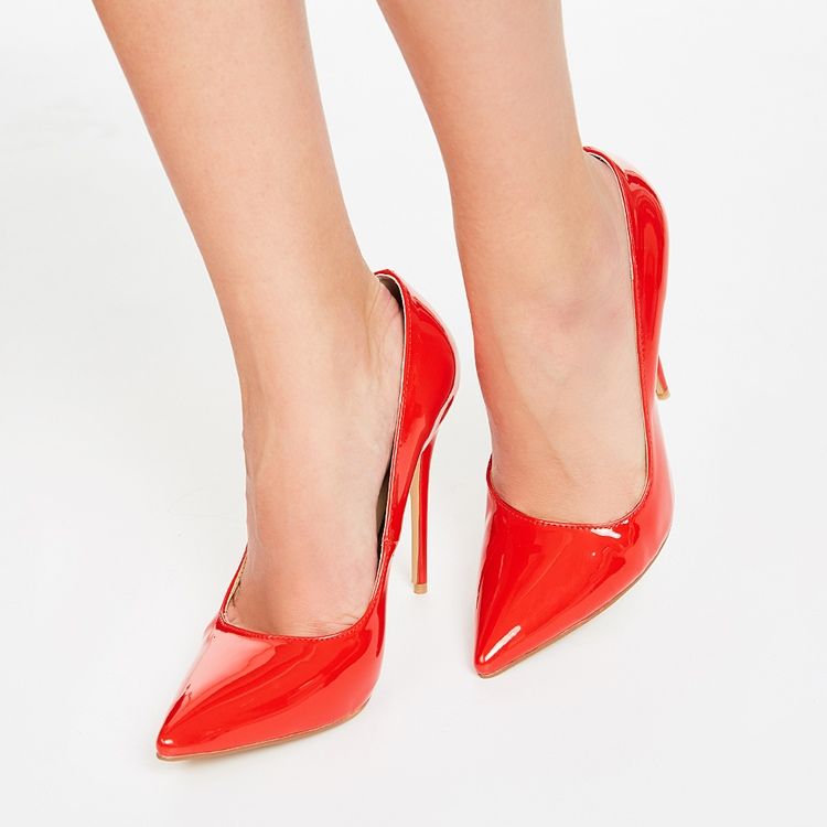 Mulher Sexy Red Point Toe Ultra High Pumps