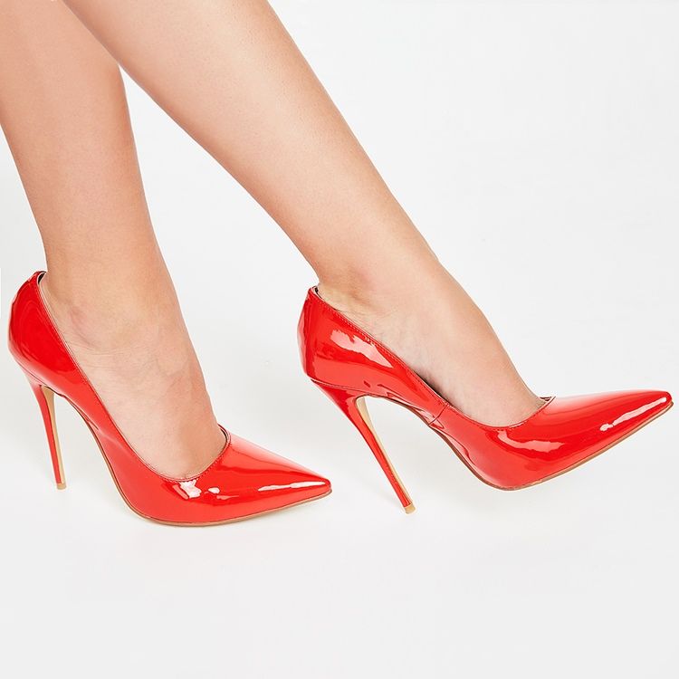 Mulher Sexy Red Point Toe Ultra High Pumps