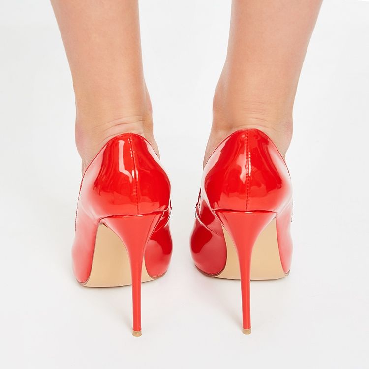 Mulher Sexy Red Point Toe Ultra High Pumps