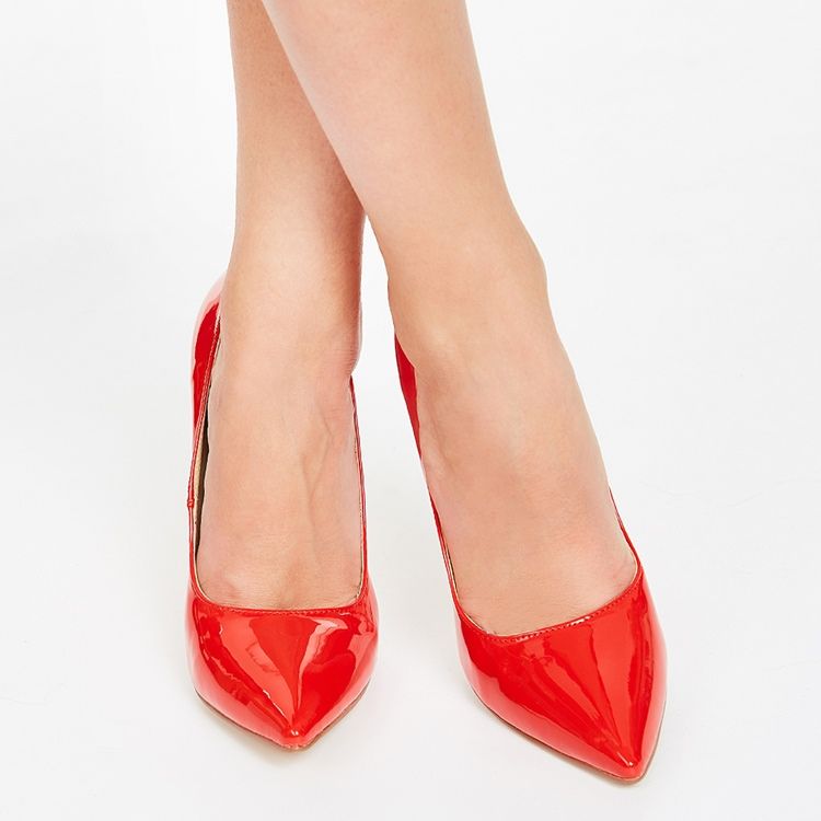 Mulher Sexy Red Point Toe Ultra High Pumps