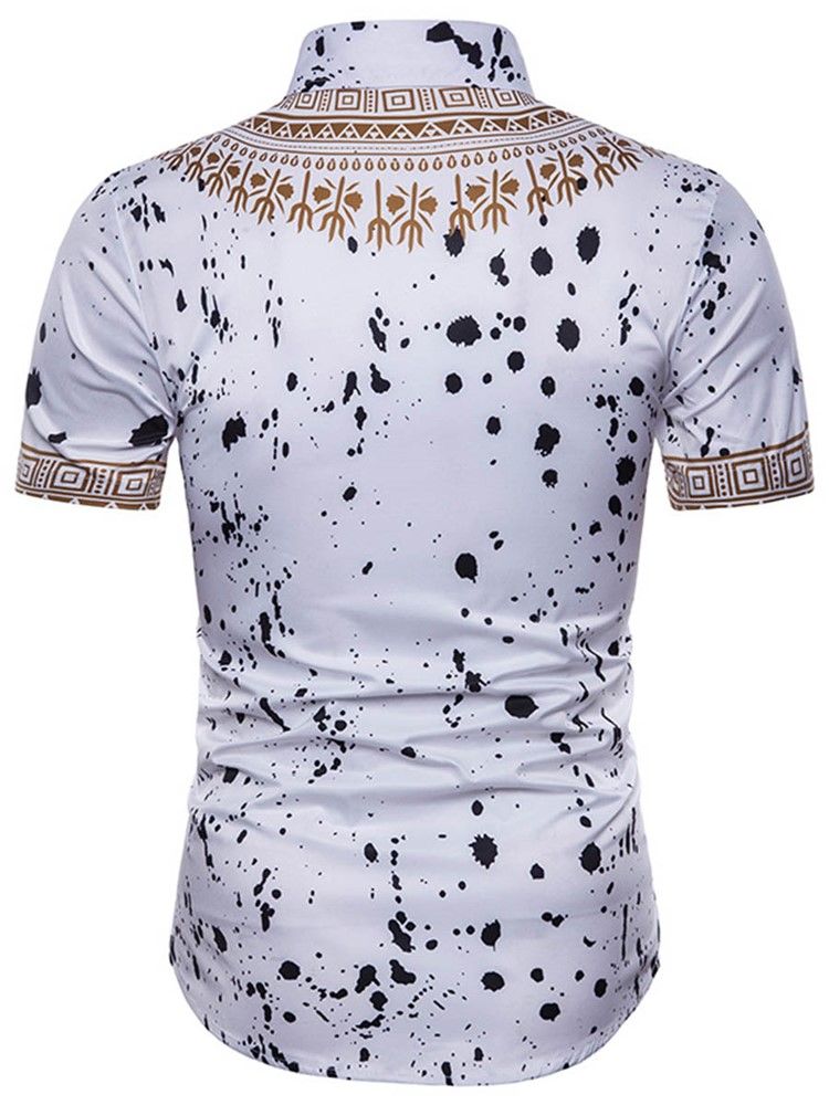 African Fashion Dashiki Print Mens Manga Curta Shirt