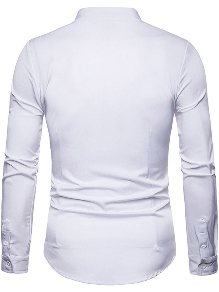 Camisa Casual Masculina De Botão De Colarinho