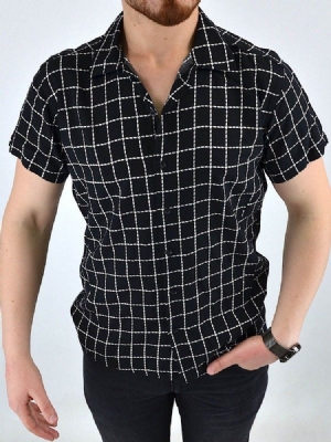 Camisa De Lapela Casual Masculina Com Peito Único