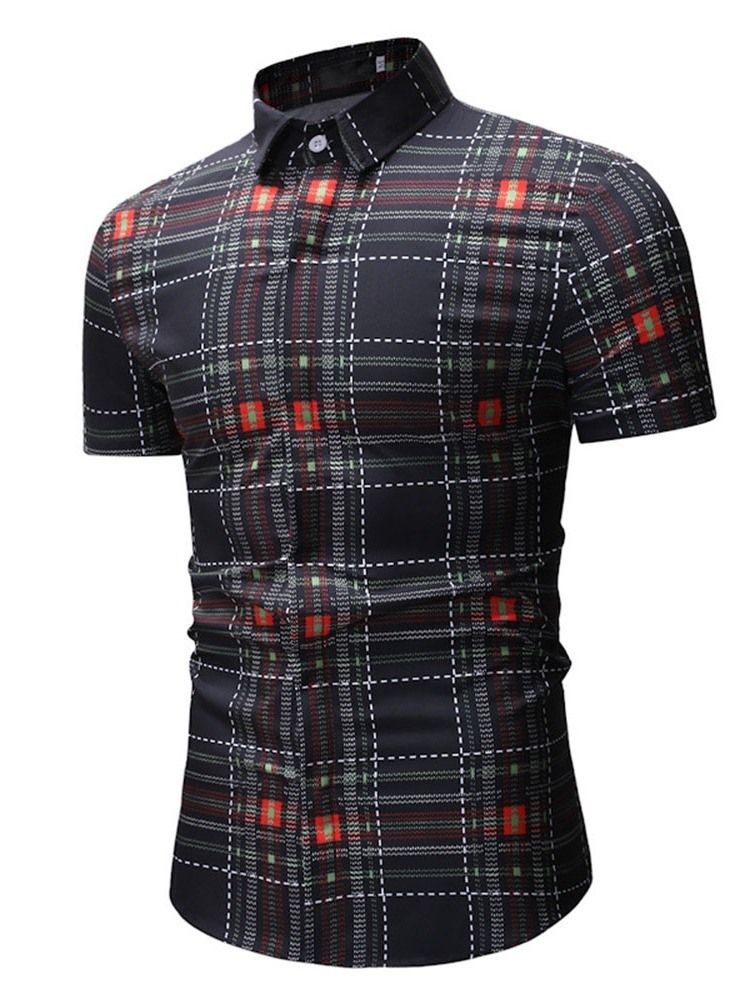 Camisa Masculina Casual Patchwork Xadrez Xadrez