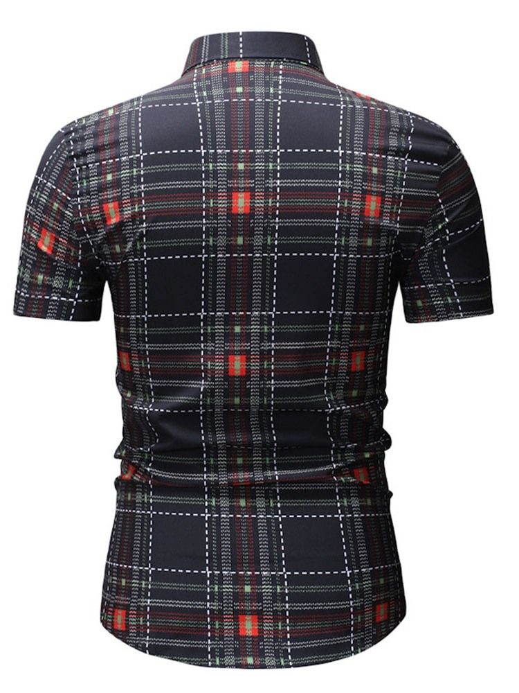 Camisa Masculina Casual Patchwork Xadrez Xadrez