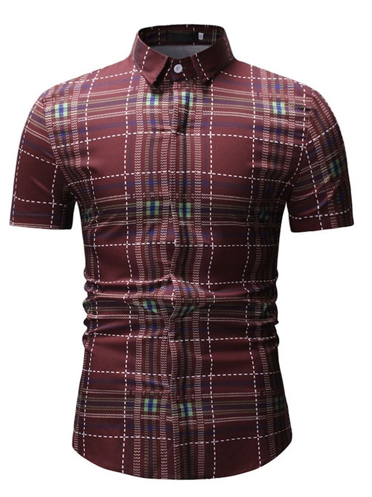 Camisa Masculina Casual Patchwork Xadrez Xadrez