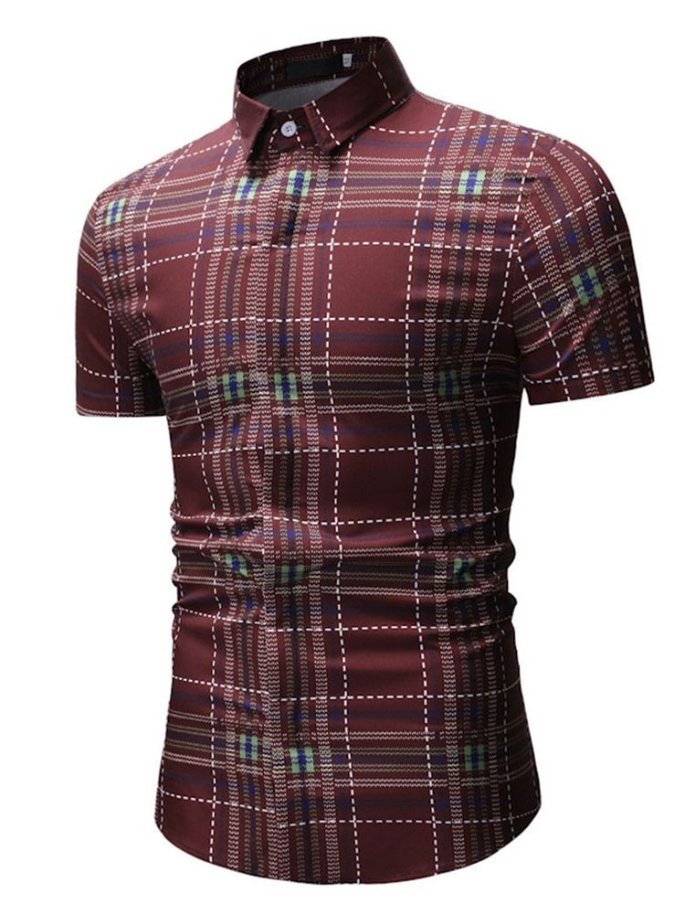 Camisa Masculina Casual Patchwork Xadrez Xadrez