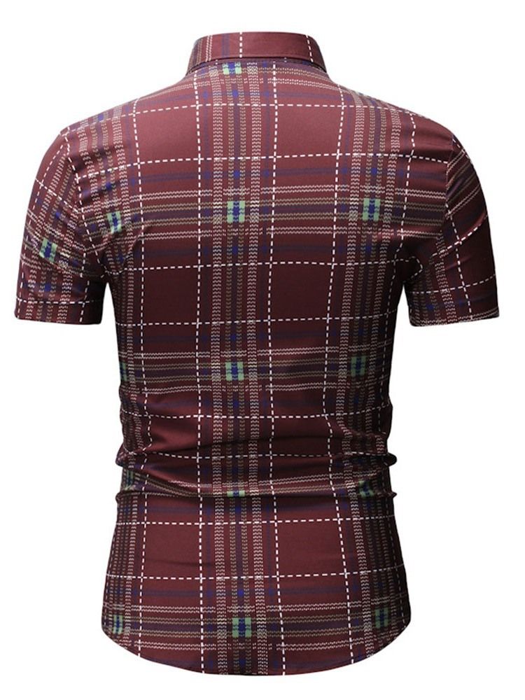 Camisa Masculina Casual Patchwork Xadrez Xadrez