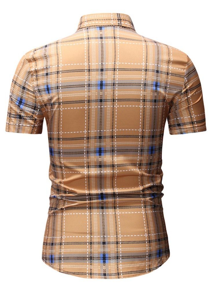 Camisa Masculina Casual Patchwork Xadrez Xadrez