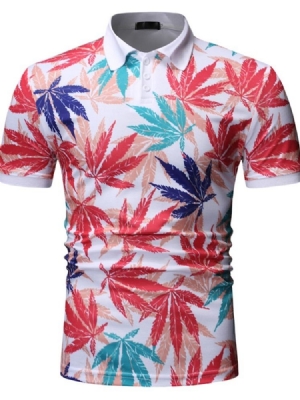 Camisa Masculina Estampada Polo Neck Plant