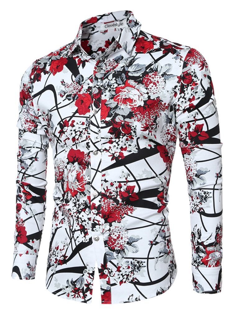 Camisa Masculina Slim Com Estampa De Qualidade Vogue