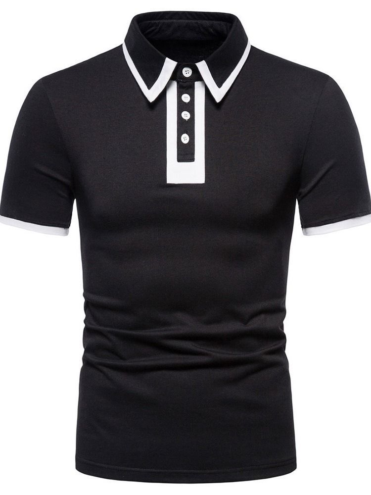 Camisa Polo Masculina Lapela Casual De Botão