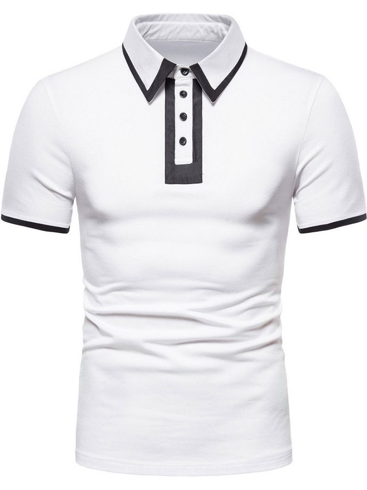 Camisa Polo Masculina Lapela Casual De Botão