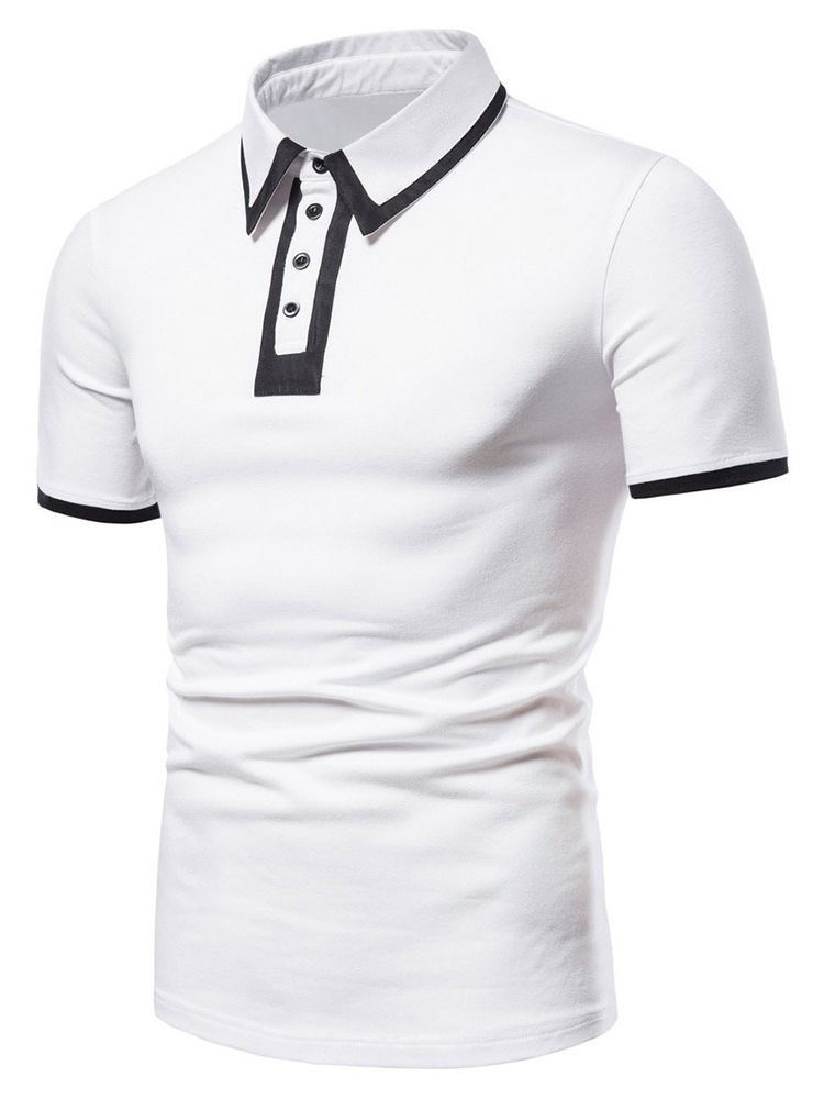 Camisa Polo Masculina Lapela Casual De Botão