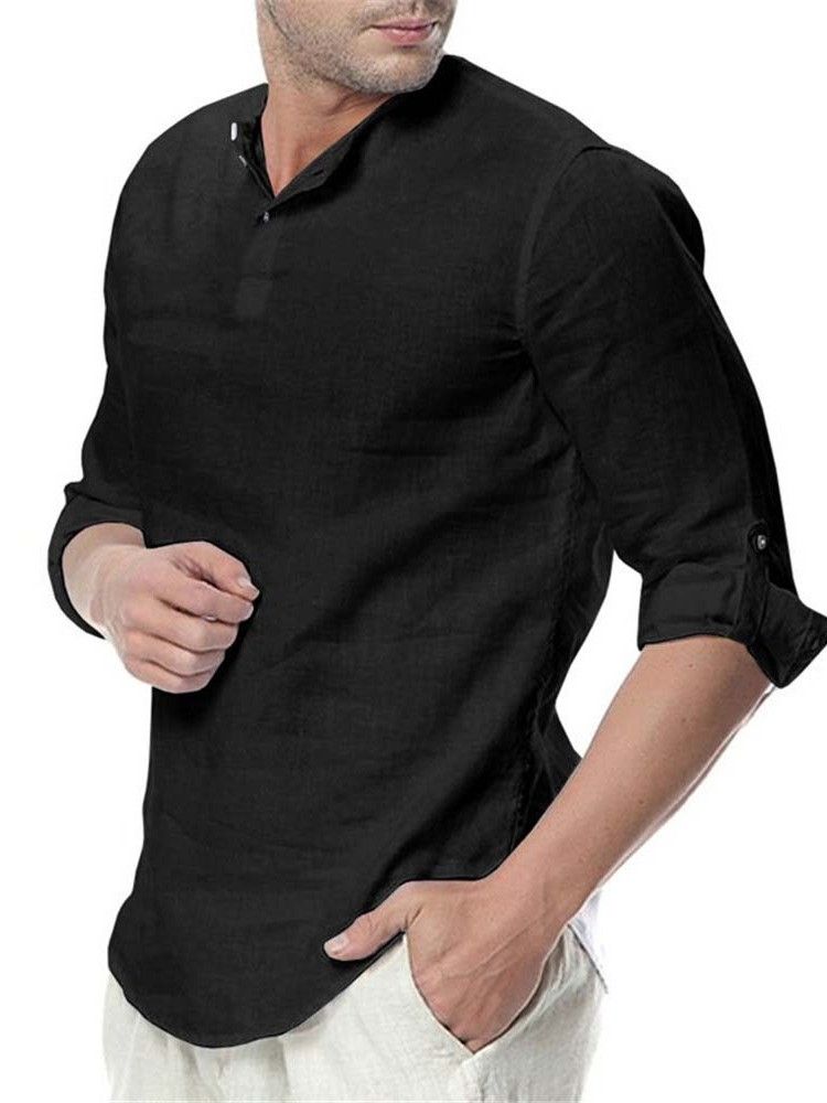 Camisa Slim Casual Liso Masculino