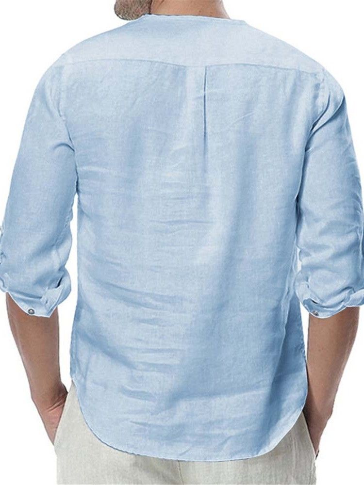 Camisa Slim Casual Liso Masculino