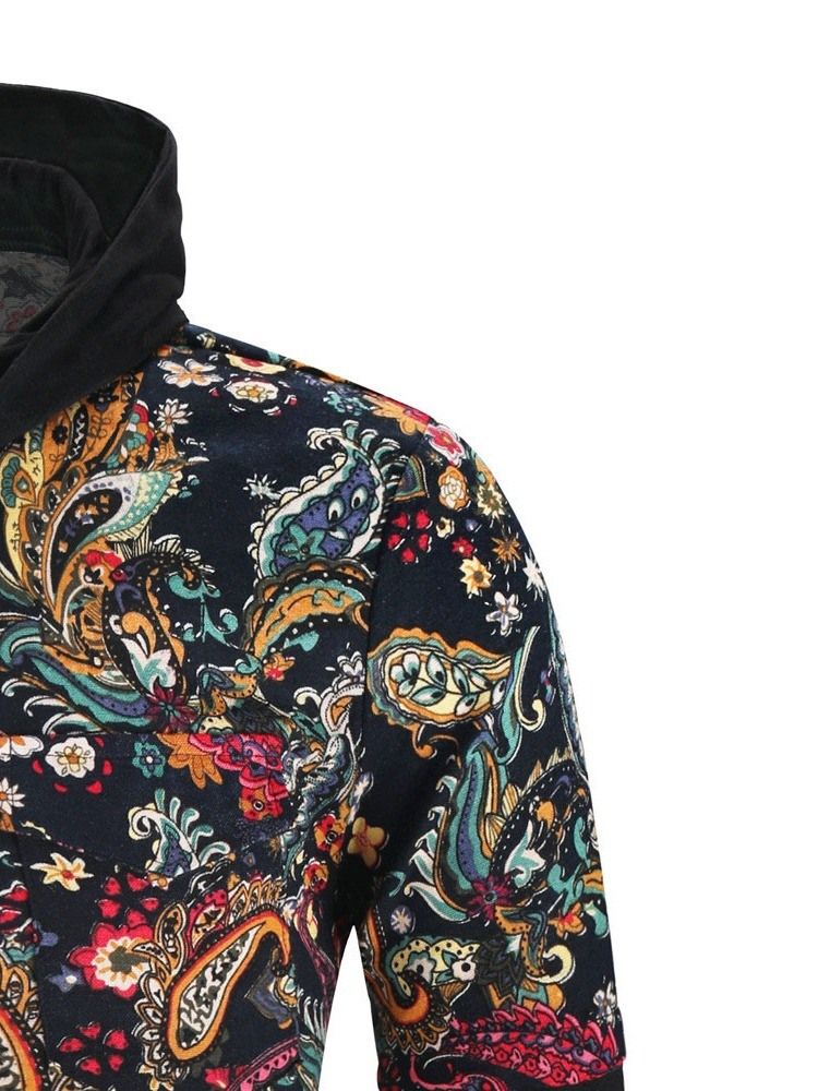 Camisa Slim Masculina Casual Com Estampa Floral