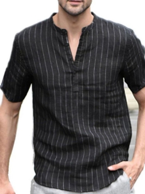 Camisa Slim Masculina Com Estampa De Listras