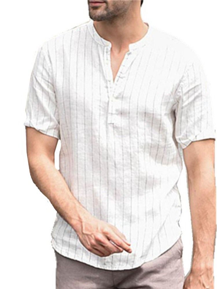 Camisa Slim Masculina Com Estampa De Listras