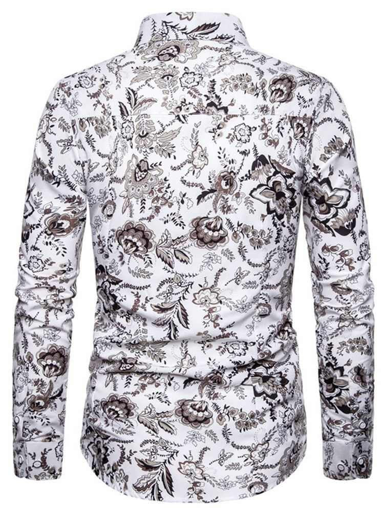 Lapela Masculina Floral Casual Feminina Camisa Fina De Primavera