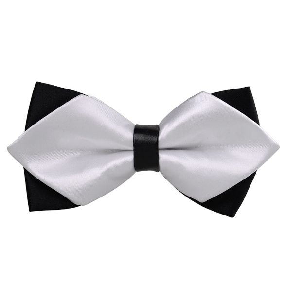 Bowtie Elegante De Estilo Britânico De Dupla Camada Masculina