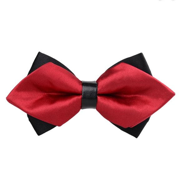 Bowtie Elegante De Estilo Britânico De Dupla Camada Masculina