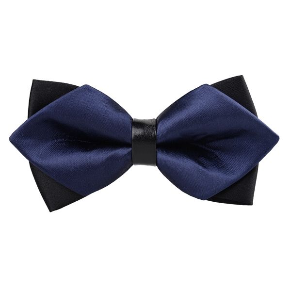 Bowtie Elegante De Estilo Britânico De Dupla Camada Masculina