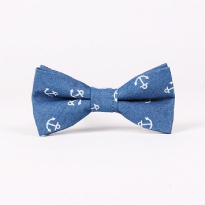 Estilo Retro Denim Bowtie Para Homens