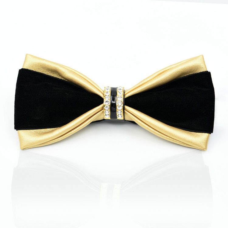 Velvet Diamante Ring Bow Tie Masculino