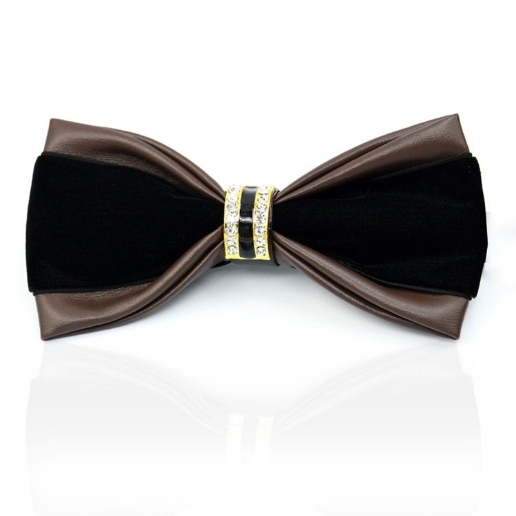 Velvet Diamante Ring Bow Tie Masculino