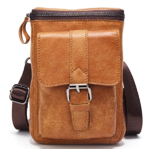 Bolsa Masculina De Couro Nobuck Multiuso Ao Ar Livre