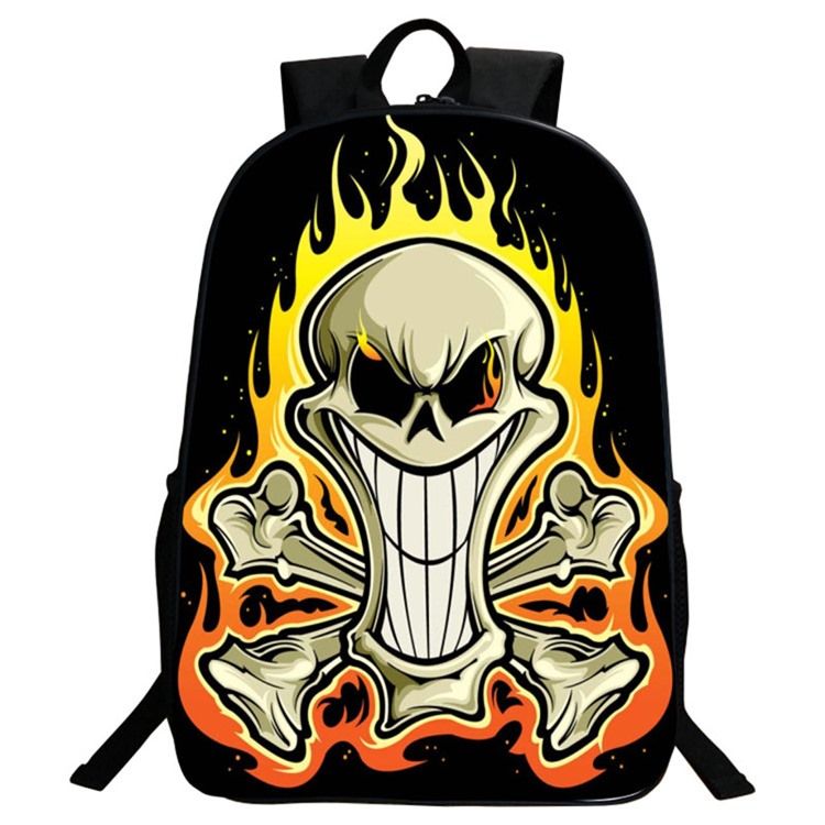 Mochila Masculina Com Estampa De Crânio Estilo Coreano