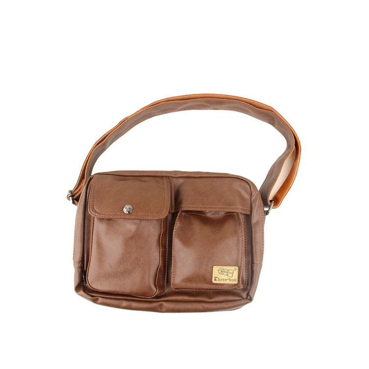 Sacos Crossbody Masculino De Fio Simples De Pu Quadrado