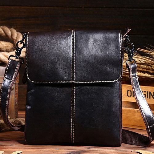 Tecidos Bolsas De Ombro Masculinas Simples De Pu