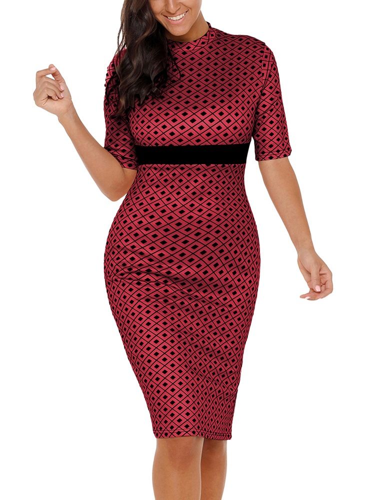 Pulôver Feminino Patchwork Vestido Sexy Bodycon