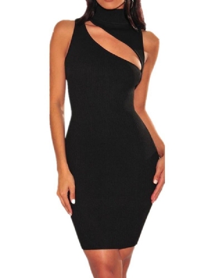 Pulôver Feminino Sem Mangas Sem Mangas Vestido Bodycon Oco