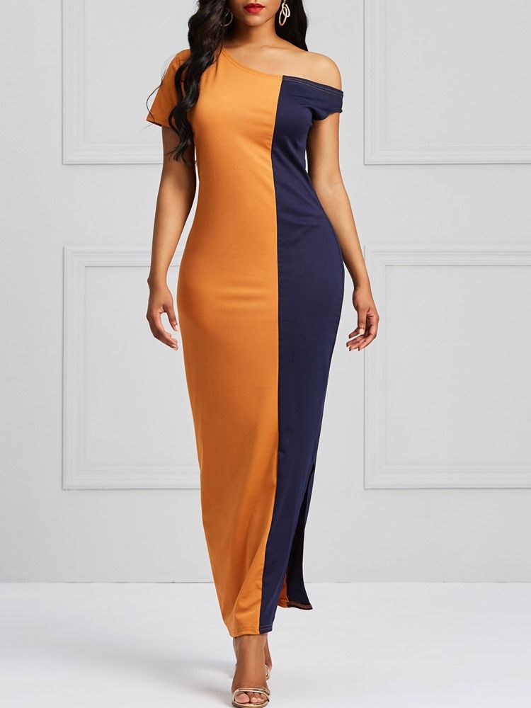 Vestido Feminino Color Block Bodycon Split