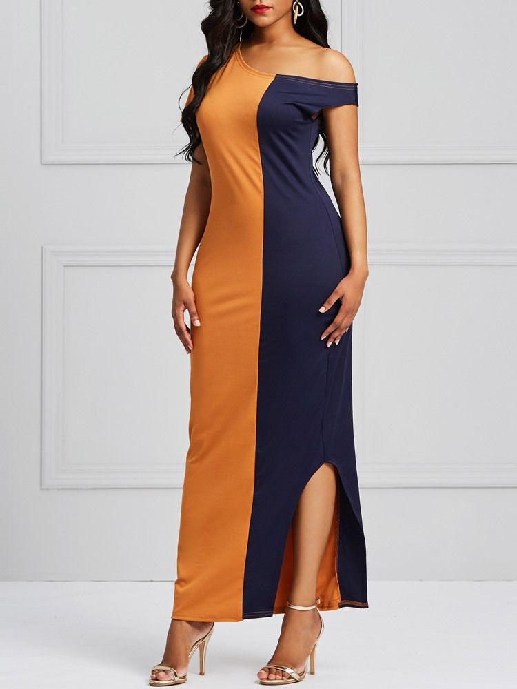 Vestido Feminino Color Block Bodycon Split