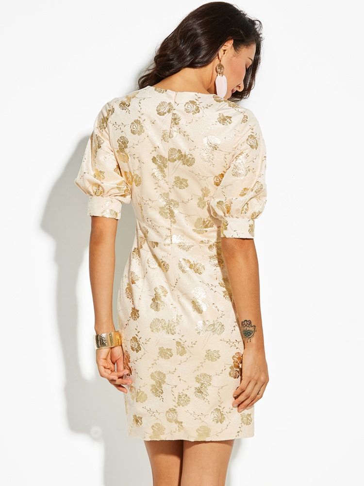 Vestido Feminino Com Estampa Floral Com Estampa Floral E Manga Bodycon