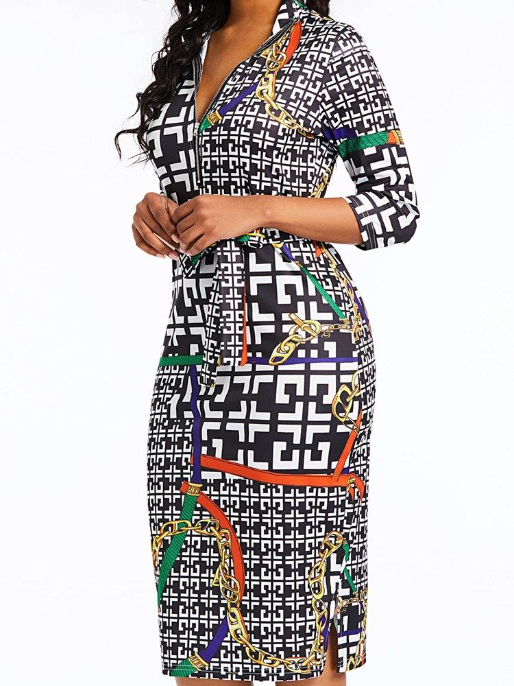 Vestido Feminino Com Estampa De Moda Africana Com Decote Em V Bodycon Sexy