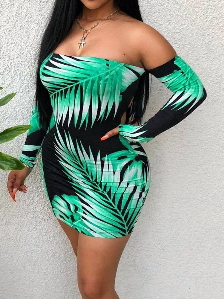 Vestido Feminino Estampado Acima Do Joelho Sem Alças E Sem Encosto Bodycon