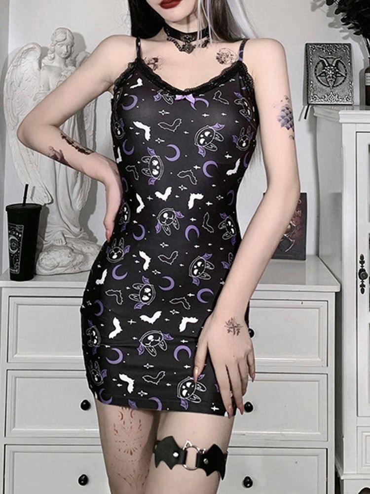 Vestido Feminino Estampado Sem Mangas Acima Do Joelho Geométrico