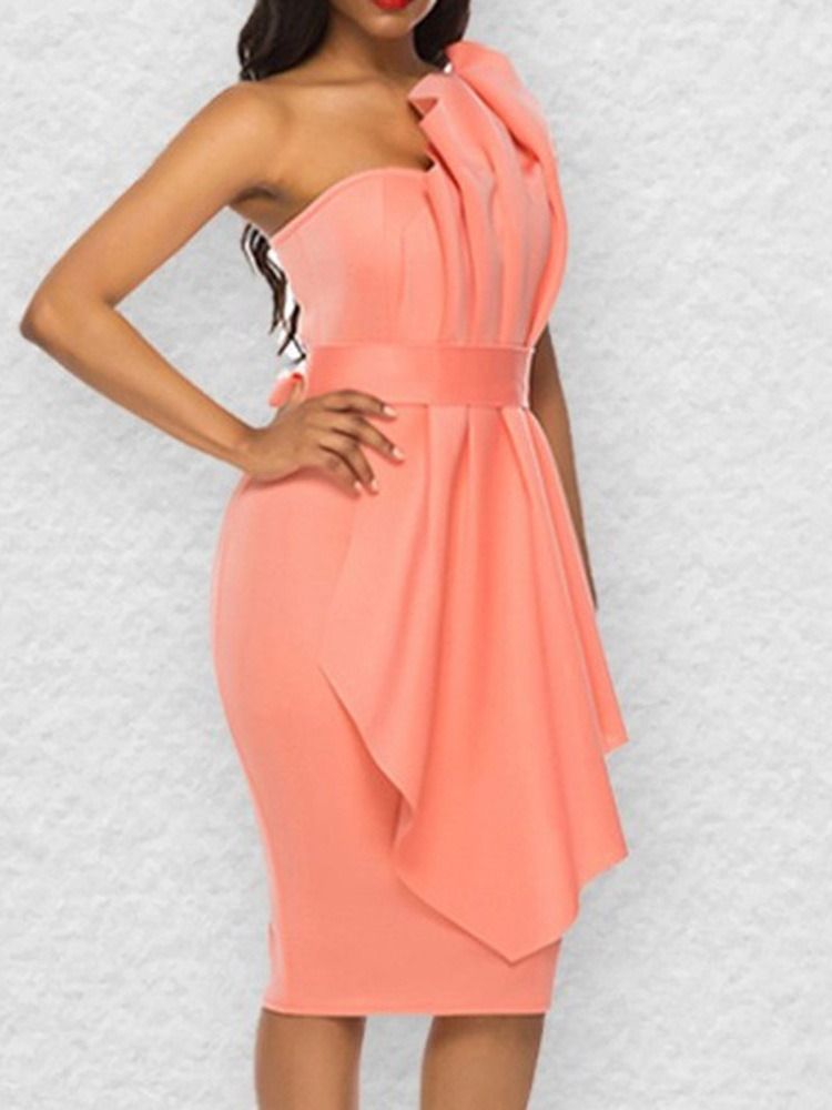 Vestido Feminino Plissado Sem Mangas Na Altura Do Joelho Sweet Bodycon